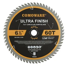 6 1/2“ Circular Saw Blade, 60T ATB Circular Saw Blade, 5/8" Arbor, TCT Carbid...