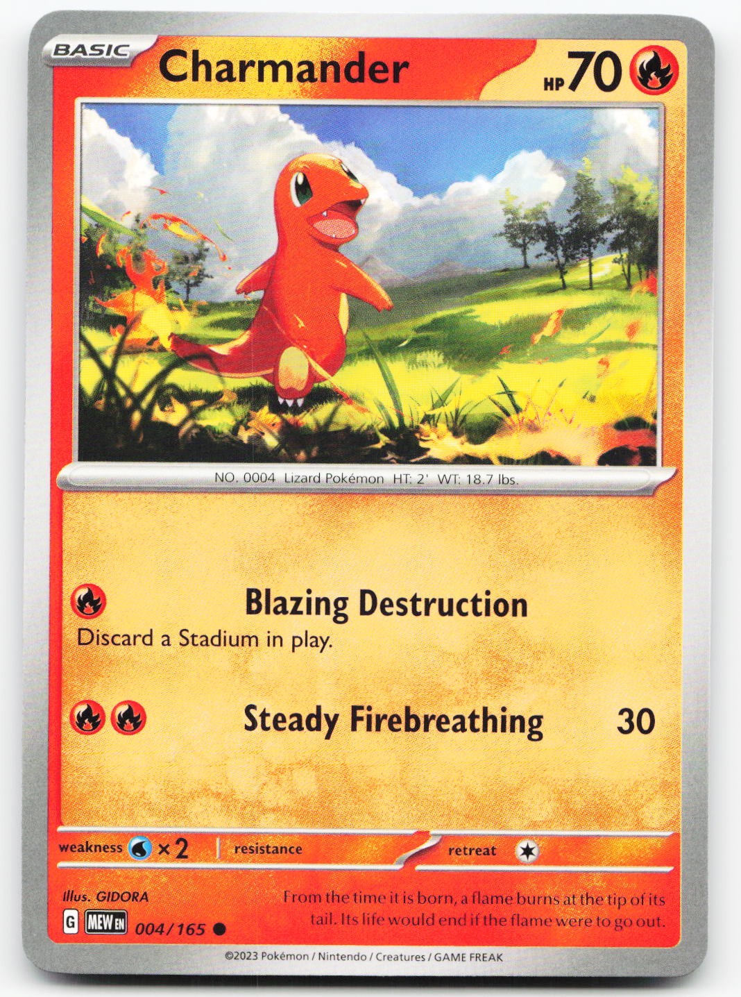Charmander - 004/165 #4/165 (NM) SV: Scarlet & Violet 151 MEW Pokemon