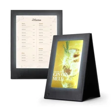 WeChef Set of 2 LED Backlit Menu Holder Cover Table Tent Fits A5 Size & 8"x11"