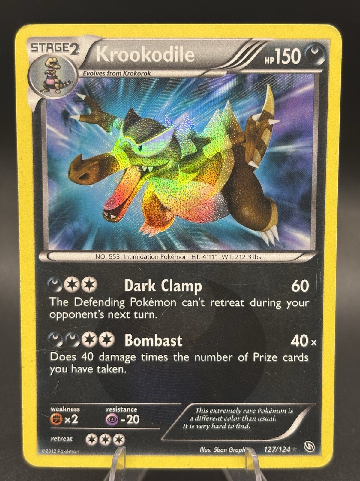 Pokémon Krookodile Secret Rare Stage 2 Holo Dragons Exalted 127/124 150 HP