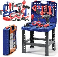 Play22 Kids Tool Set Bench 76 Pc - Toddler Tool Bench Set with Electronic Play D