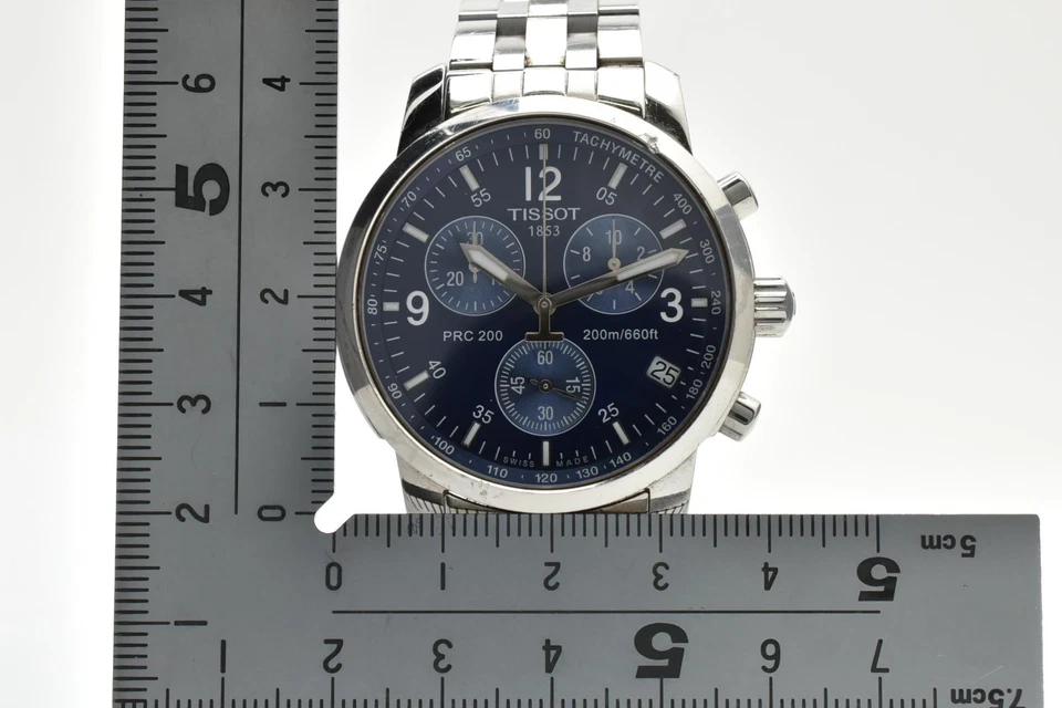 Exc+5 TISSOT PRC 200 T461 Nuevo Cronógrafo Battry Acero Inoxidable Para Hombre Suizo Foto 3 de 4