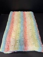 Colorful Unisex 49  x34  Hand Knit Baby Blanket 100 Acrylic Super Soft Washable