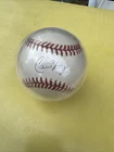 Mets/Indians Carlos Baerga Signed  1995 World Series Rawlings OMLB Baseball