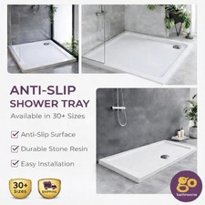 Anti-Slip Acrylic Shower Tray Slimline Low Profile White Many Sizes