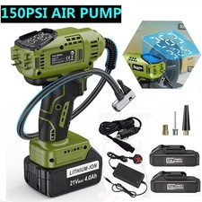 Heavy Duty 21V Car Tyre Inflator Cordless Rechargeable Tire Air Compressor Pump