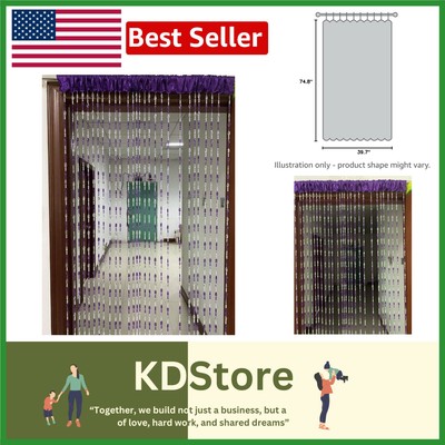 Luxurious Purple Bead Curtain - Light-Filtering Room Divider for Elegant Spaces