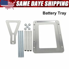 Silver Billet Battery Tray Down Trunk Relocation Box Aluminum Racing Mount New