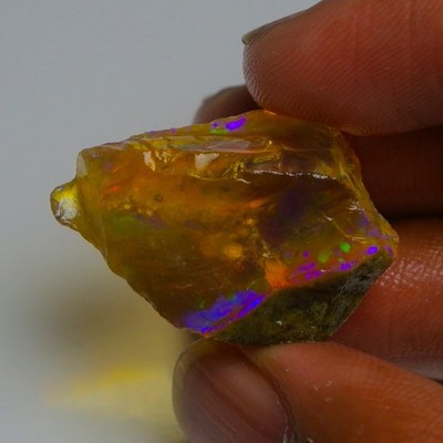Ethiopian Oil Opal Specimen 28.75 cts Natural Rough Gemstone - Fire Opal Roug