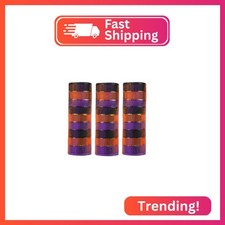 JStnana 3 Rolls Orange Purple Black Stripe Deco Mesh Ribbon for Wreath Making Su
