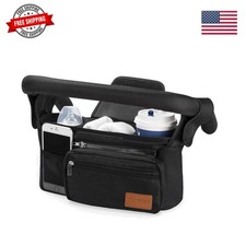 Universal Stroller Organizer with Insulated Cup Holder  Detachable Phone Bag...