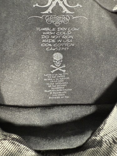 Camiseta De Colección Y2K Xtreme Couture Calaveras Estampado Esqueleto Para Hombres XL Negra Grunge - Imagen 3 de 9