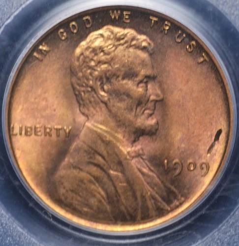 1909 VDB LINCOLN WHEAT CENT PCGS MS 64 RED BROWN PREDOMINATELY RED WITH SOME