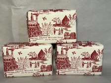 Williamsburg Triple Milled Bar Soap 3 oz In Red Toile Wrap  Peppermint