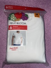 Fruit Of The Loom Men s M 38-40 Inch Crew Breathable Neck T-Shirts White 6 Pack