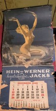 1948 Elvgren Pin Up Calendar, Large, Jacks GAS STATION WALL As Is Gay Nymph