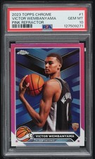 Topps 2023-24 Chrome Victor Wembanyama #1 Pink Refractor Rookie PSA 10