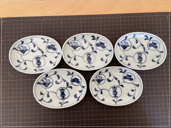 Y1210 Aoka small plates set of 5 Arita ware small plates Shin kiln small plates 