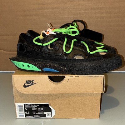 Nike Blazer Low '77 Off-White Black Green DH7863-001 Leather Sneaker Men 2022