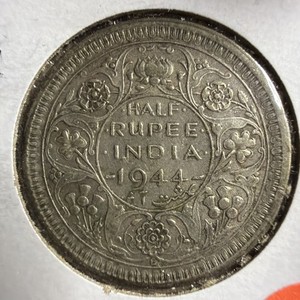 India 1944 Half Rupee Coin Lahore Mint Mark R381