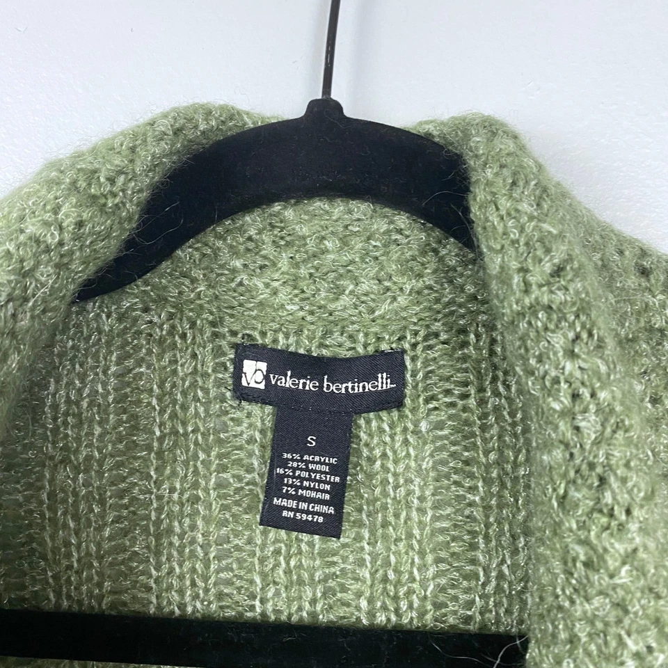 Valerie Bertinelli Sage Green Tie Front Duster Cardigan Fairycore Boho Small - Image 3 of 4