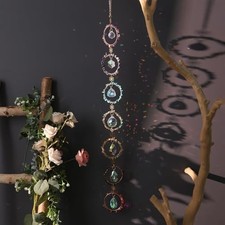 7 Chakra Healing Crystals Hanging Ornament  Handmade Colorful circle crystal