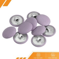 10 Set Fabric Cloth Covered Button 20mm Metal Round Sewing Buttons Purple