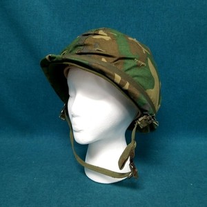 VTG US Military Woodland Camo Ground Troop Helmet With Liner/Insert