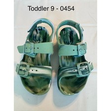Cat Jack Toddler Boys Green Marble EVA Double Buckle Sandals Size 9