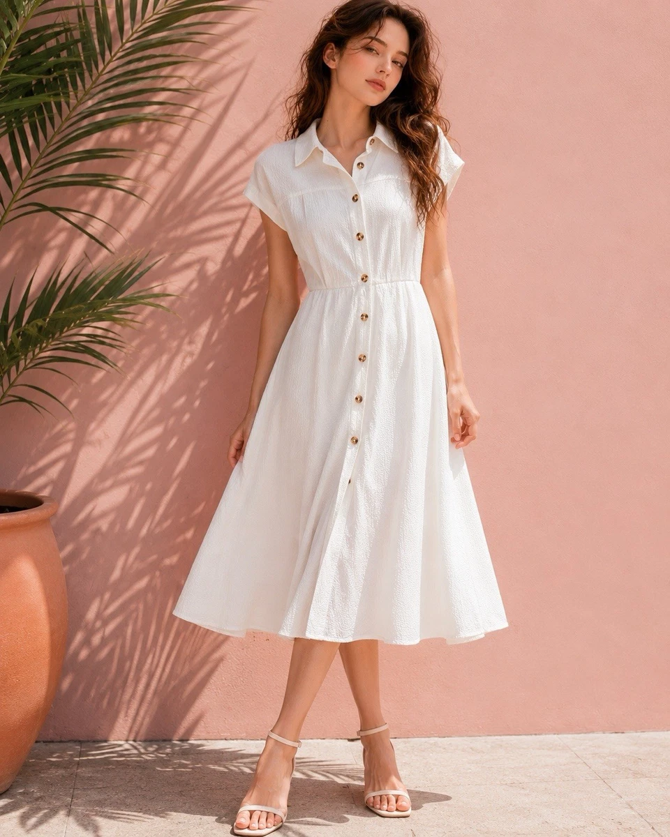 calvin klein midi shirt dress Short Sleeve Logo Midi Shirtdress Black/White 8 at Amazon Women's Clothing  store