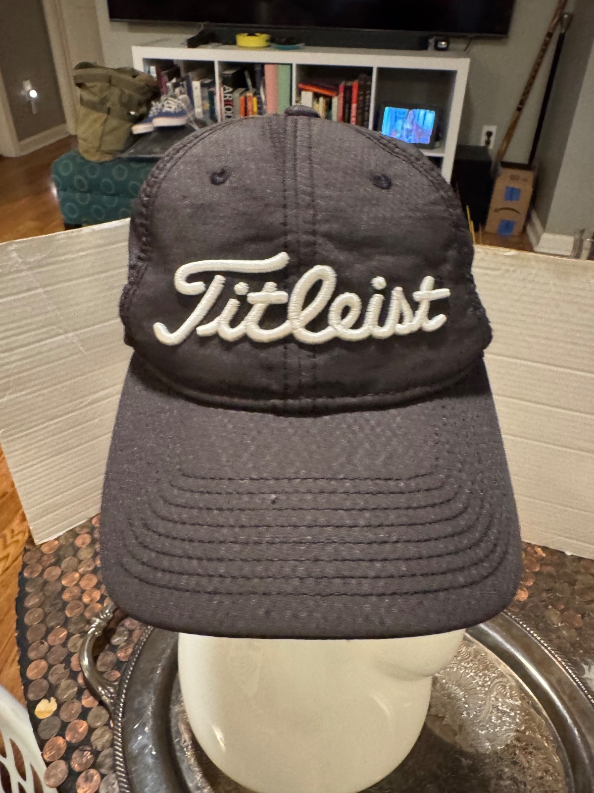Titleist Baseball Hat Strap Back Gray Perforated … - image 1