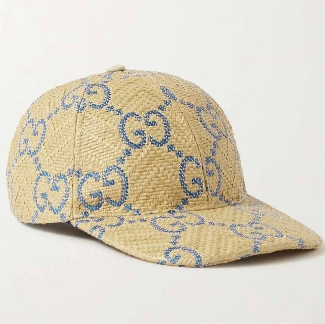GUCCI Baseball Cap Raffia Material Rare