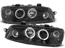 fari per FIAT PUNTO 2 1999 2000 2001 2002 2003 angel eyes nero LHD