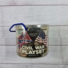 Vintage Civil War Union Soldiers Blue Gray Marx Lot Of 39 Plastic Toys