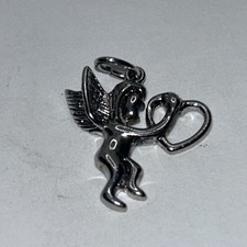 New Sterling Silver Angel with a Heart charm 925