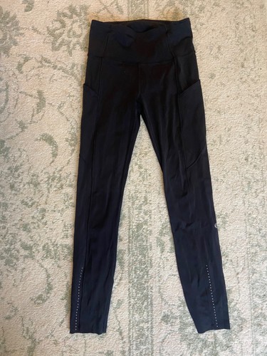 LULULEMON Fast And Free HR 7/8 Tight Size 4 Black