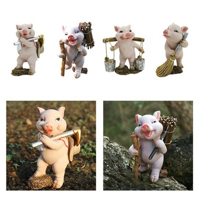 Schweinefigur aus Harz, Gartenstatue, Schweineskulptur, realistisches