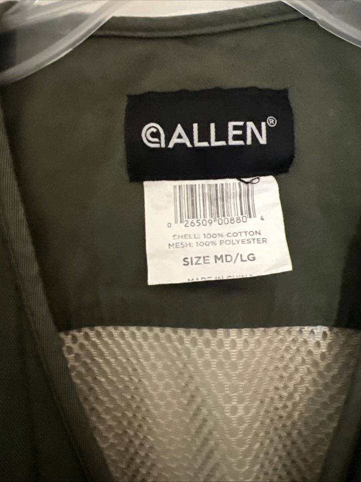Allen Company Ace Range Size M/L Green Quilted Tan Mesh Shooting Vest - Image 2 of 4