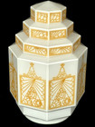 Large Milk Glass Skyscraper Lamp Shade Art Deco Designs Unmarked Unknown Maker — photo 3