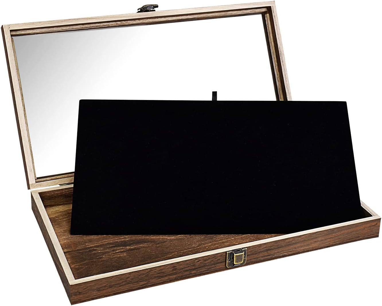 Shadow Box For Revolver Gun Display Case Black Handgun Pistol Revolver Glass Lock Velvet Shadow ...