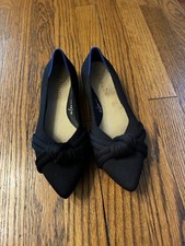 Rothy's Black Bow Pointed Toe Flats Size 7