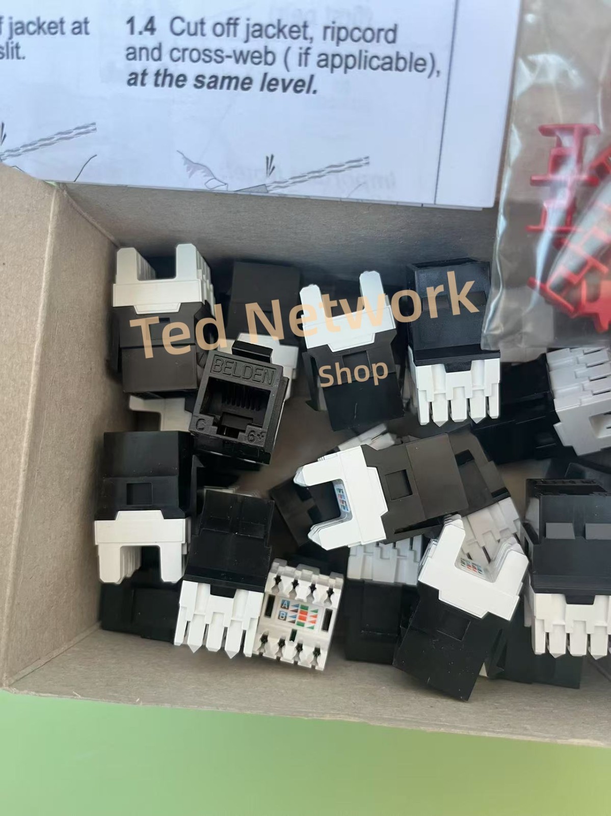 24-QTY/box Belden AX101321 Category 6 KeyConnect RJ45 Jack Module black ...