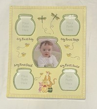 Disney Winnie the Pooh  Friends Baby Milestone Picture Frame Yellow Garden Bees
