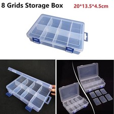 8 Grid Clear Jewelry Box Plastic Bead Storage Craft Container Earrings Organizer