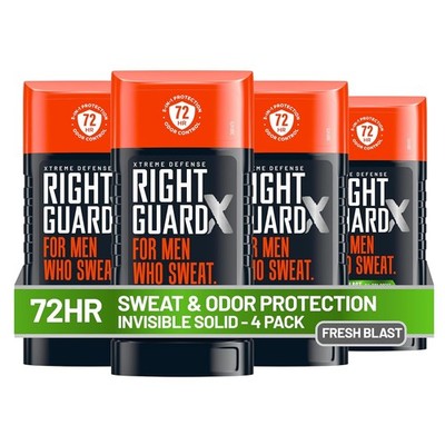 4X Right Guard Xtreme Defense Fresh Blast Antiperspirant & Deodorant, 2.6 Oz