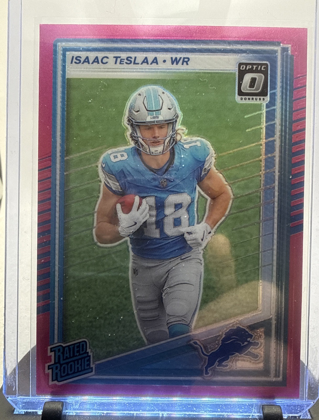 2025 Panini Donruss Optic - Rated Rookie Isaac Teslaa #219 Pink Prizm (RC)