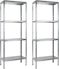 SCHULTE Regalwelt 2er Set Steckregal mit 4 PowerMAX Fachböden, 65 kg Tragkraft