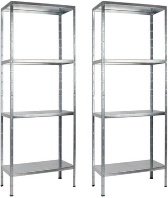 SCHULTE Regalwelt 2er Set Steckregal mit 4 PowerMAX Fachböden, 65 kg Tragkraft
