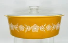 Vintage Pyrex 664 Big Bertha 4 Quart Butterfly Gold Casserole Dish w/ Lid 11.5”
