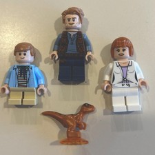 Lego Minifigure Lot N - Jurassic World Owen, Tim, Claire, Baby Dino